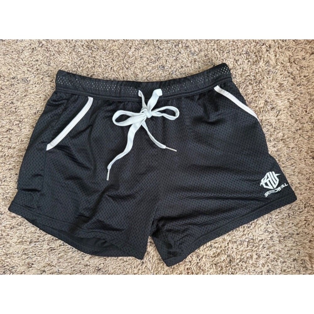 TRNGRS Breedwell Men's Black Mesh Athletic Shorts M Lined Drawstring